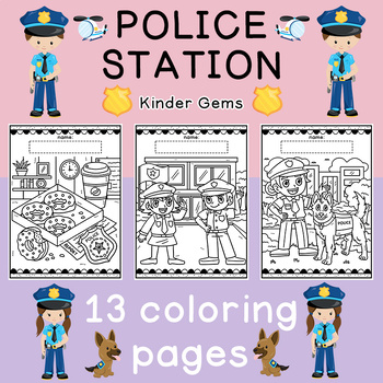 Police station coloring pages munity helpers preschool kindergarten