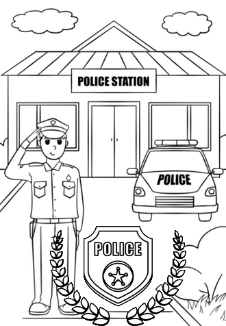 Do you have a child who has a dream to bee a police the police station coloring pages provide a unique opporâ police station police preschool coloring pages