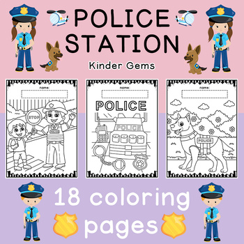Police station coloring pages munity helpers jobs kindergarten