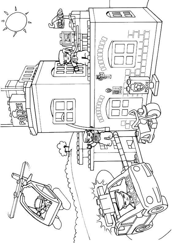 Online coloring pages coloring police station coloring