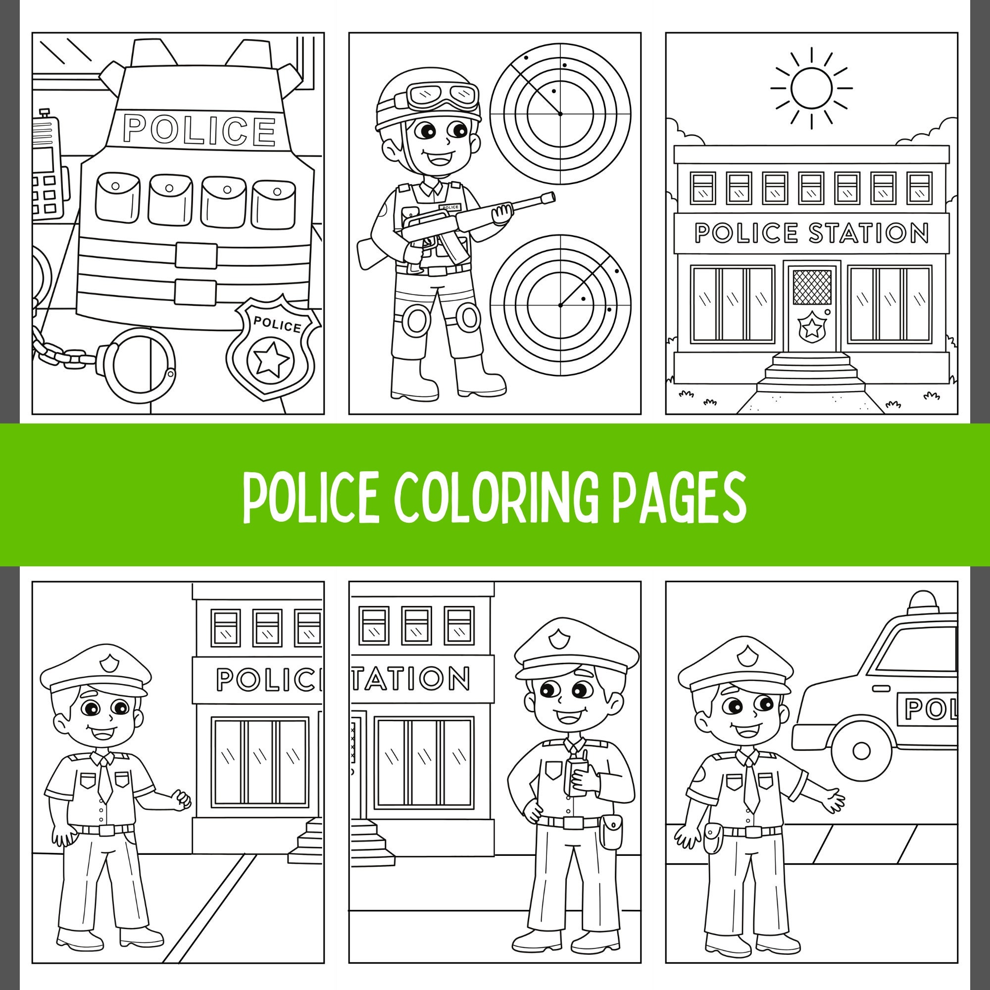 Police coloring pages for kids police birthday party kids activity book police car coloring pages police officer policeman