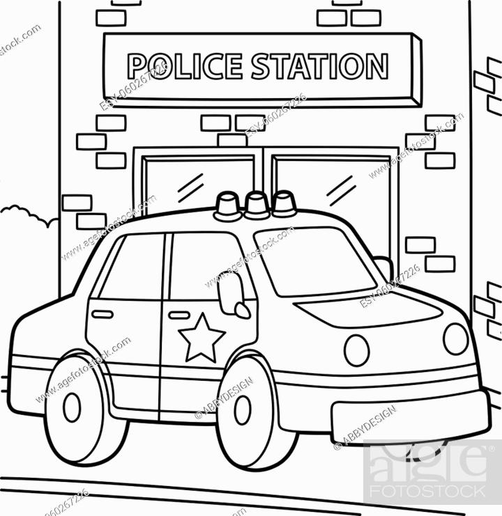 Cars coloring book for ambulance police stock vector