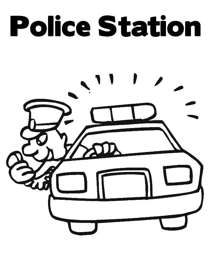 Online coloring pages coloring police station coloring