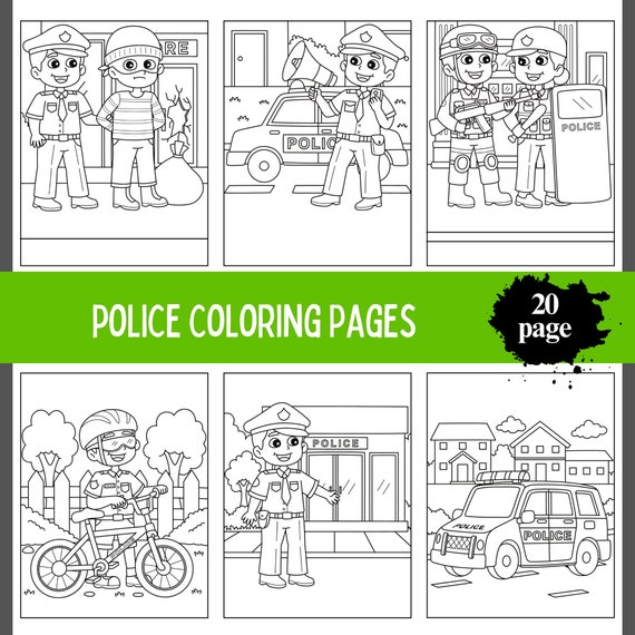 Police coloring pages for kids police birthday party kids activity book police car coloring pages police officer policeman