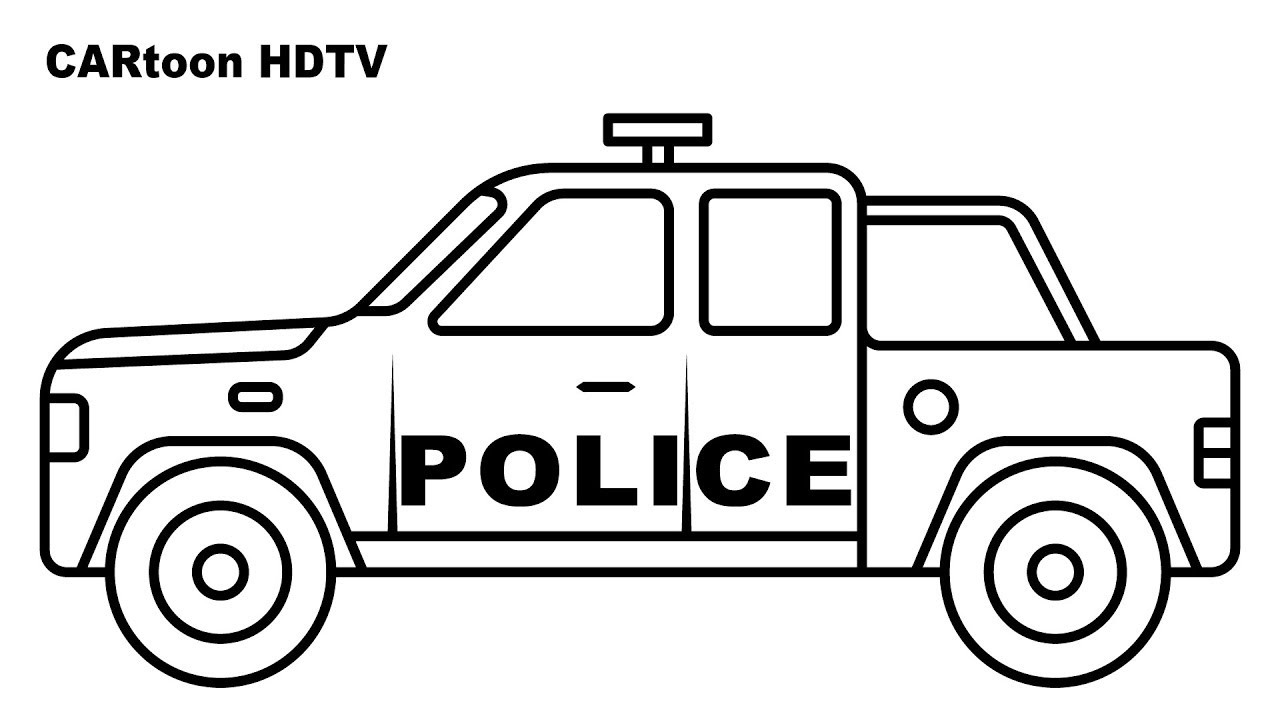 Satisfying colors with street vehicles colors police truck coloring pages coloring video