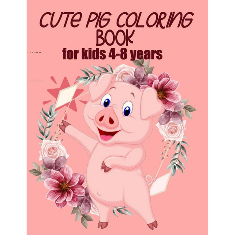 Cute pig coloring book for kids