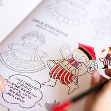 Polish folk art coloring book with stickers and colored pencils taste of poland