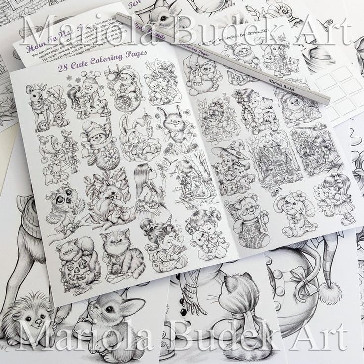 Cute friends set mariola budek coloring book kids artist