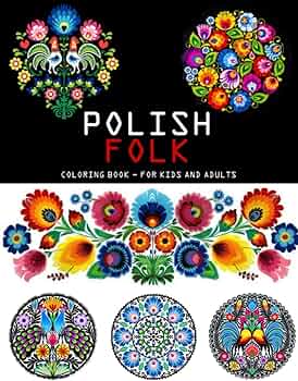 Creative coloring book polish folk art sheets one side pictures for kids adults publishing sum of miracles books