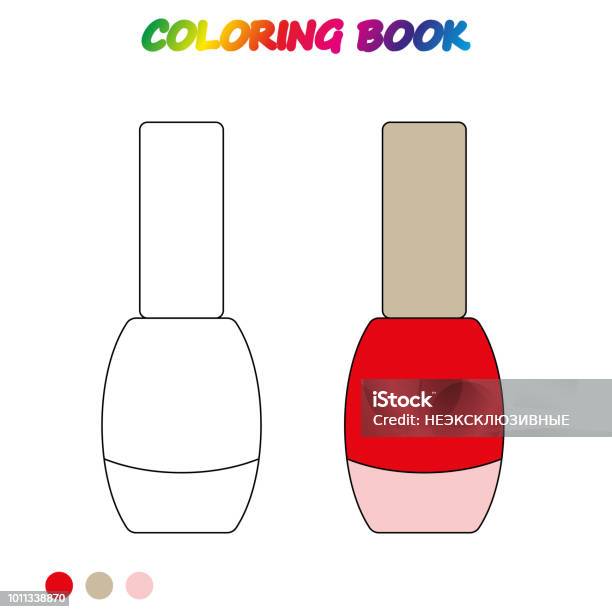 Nail polish coloring book coloring page to educate preschool kids game for preschool kids vector cartoon illustration worksheet stock illustration