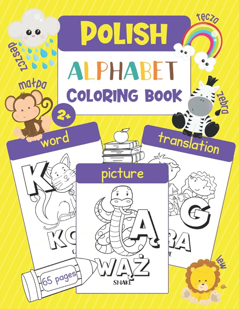 Polish alphabet coloring book color by chatty parrot
