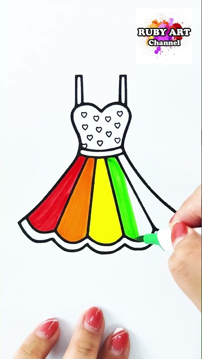 How to draw a dress coloring page