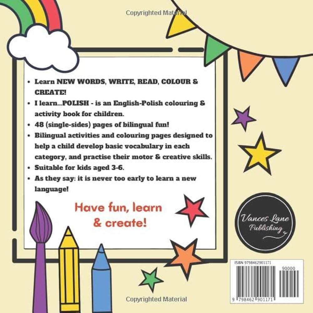 I learn polish bilingual coloring activity book halloween for kids age