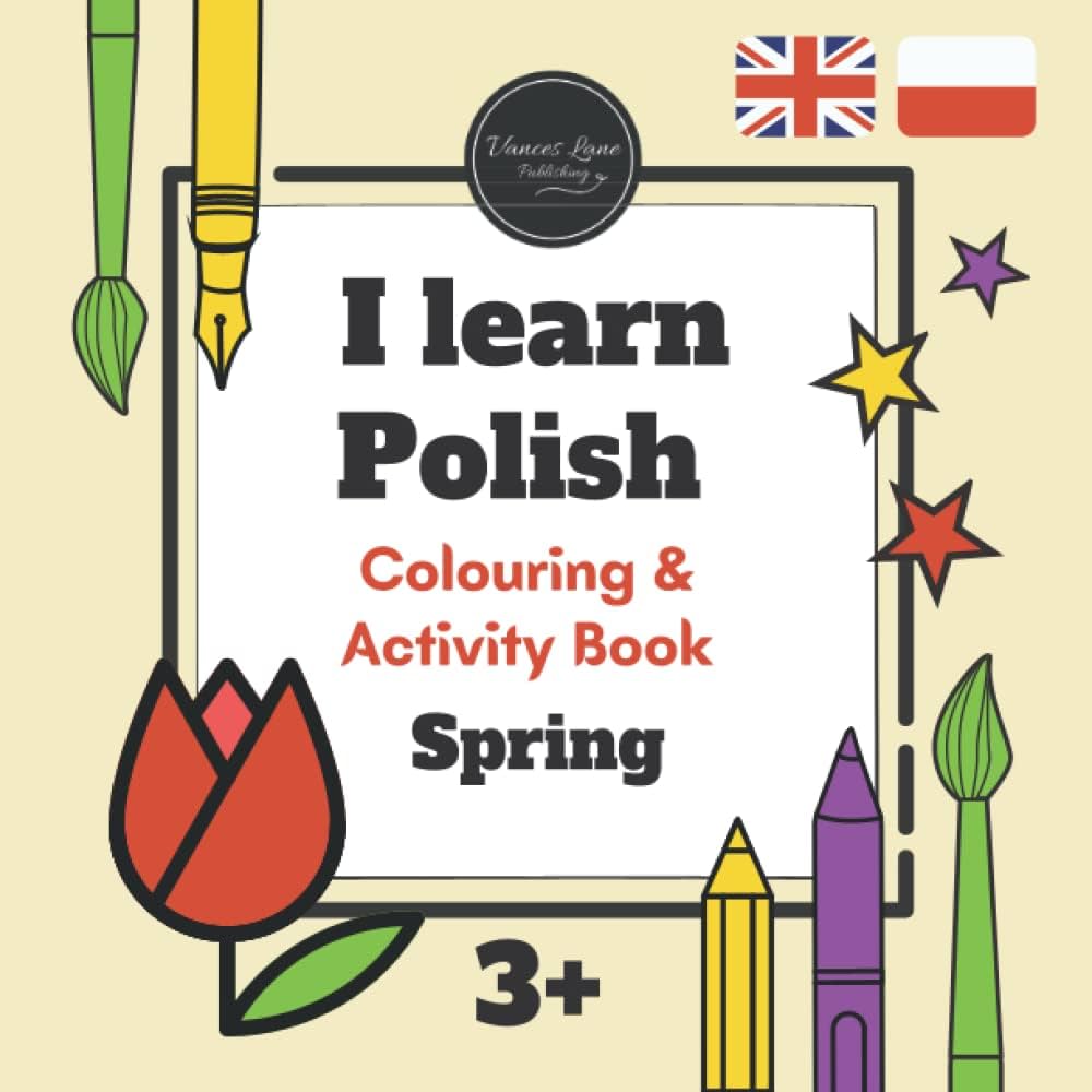 I learn polish bilingual coloring activity book spring easter for kids age english