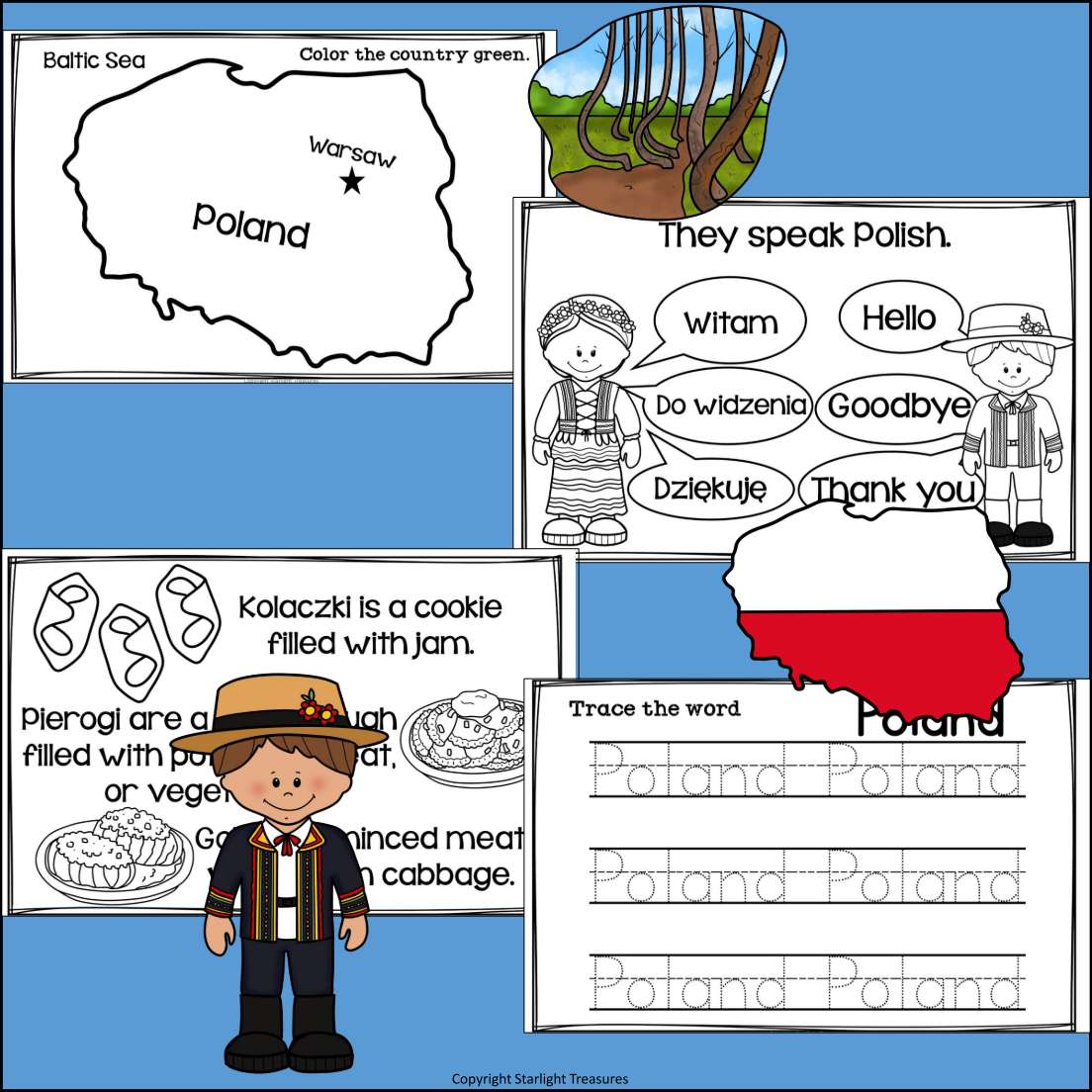 Poland mini book for early readers
