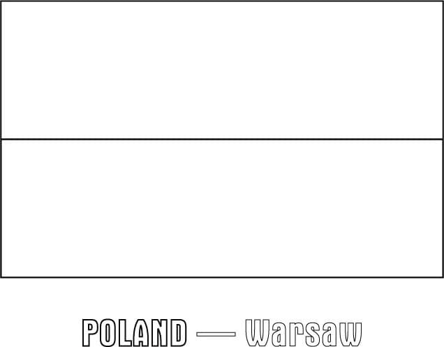 Poland flag coloring page