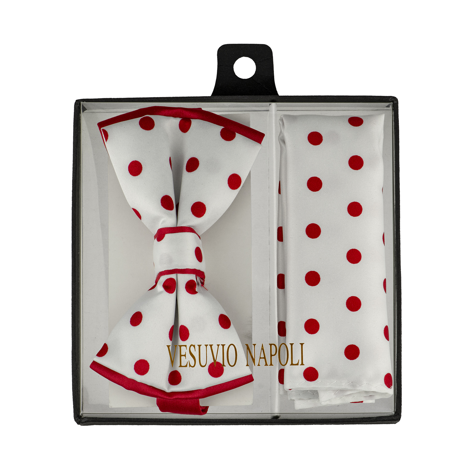 Bow tie handkerchief set polka dot design solid color bowtie hanky with dots