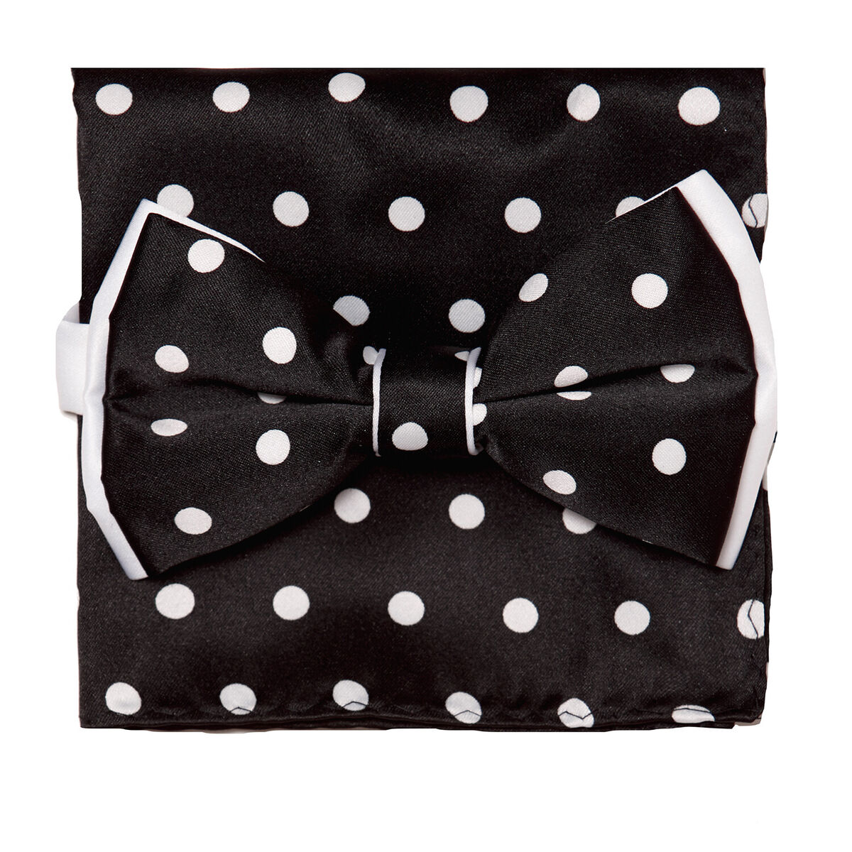 Bow tie handkerchief set polka dot design solid color bowtie hanky with dots
