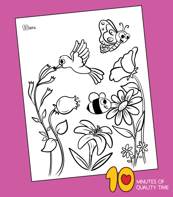 Animals that help in pollination coloring page â minutes of quality time