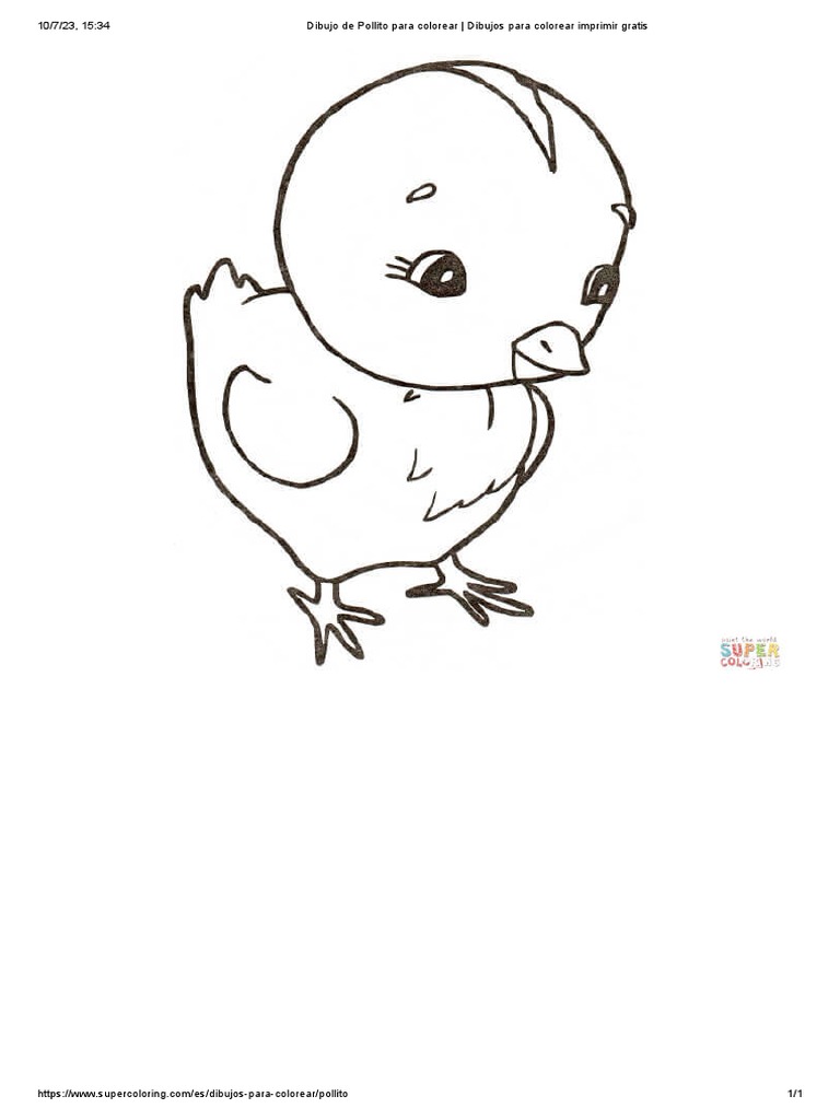 Dibujo de pollito para colorear