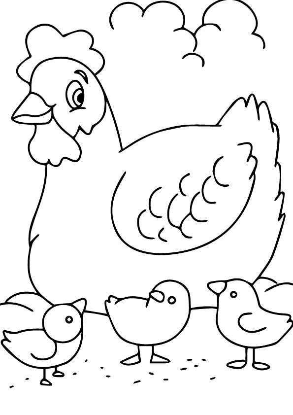Coloring page chicken coloring pages farm coloring pages farm animal coloring pages