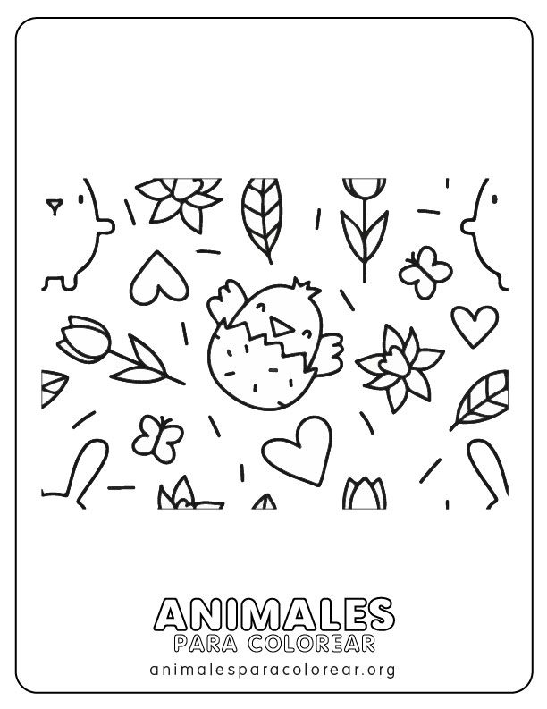 Pollitos para colorear descargar e imprimir gratis