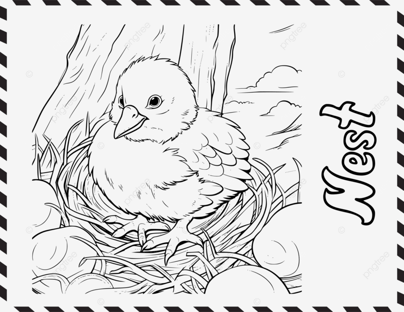 Pollitos en el nido pãginas de libros para colorear para niãos vector png dibujos dibujos de