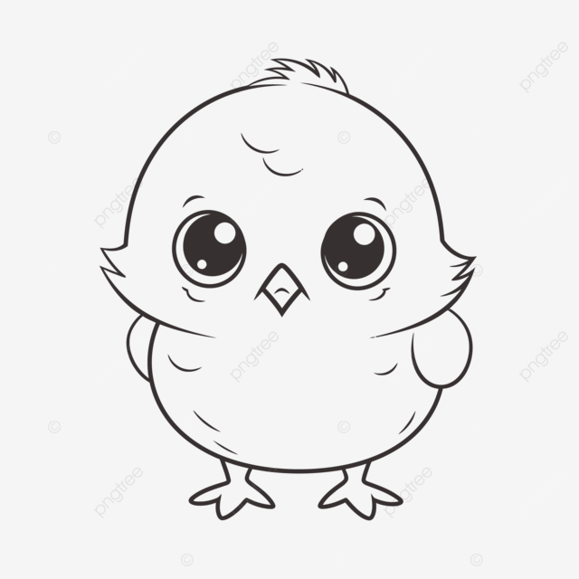 Dibujo de lindo pollito para colorear pãginas niãos quema vector png dibujos dibujo de ala dibujo de anillo dibujo infantil png y vector para dcargar gratis