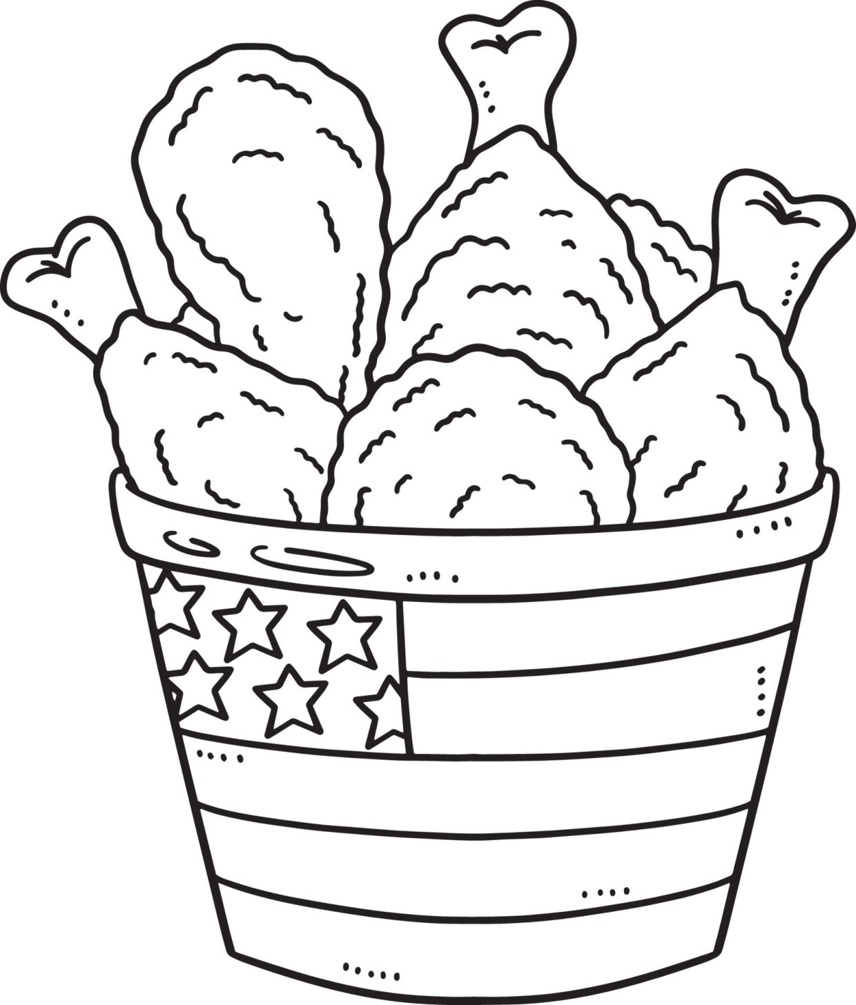Enjoy fried chicken coloring pages printable for free