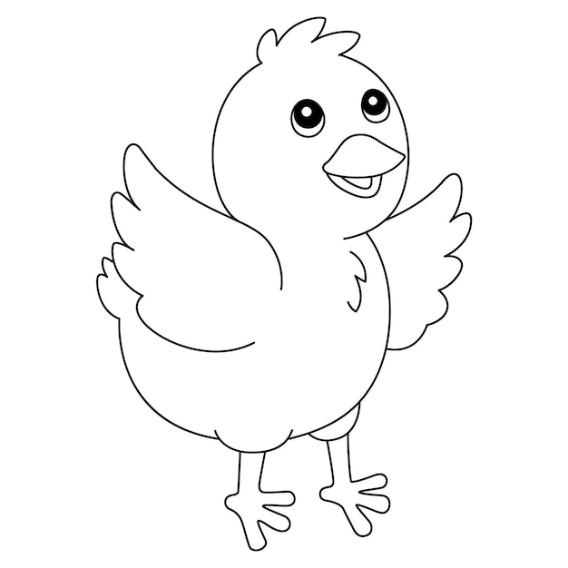 Premium vector a cute and funny coloring page of a chick farm animal provides hours of coloring fun for children to color this page is very easy suitable for little kids