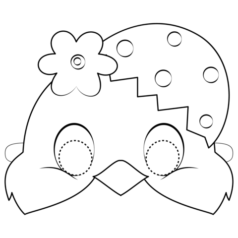 Easter chick mask coloring page free printable coloring pages