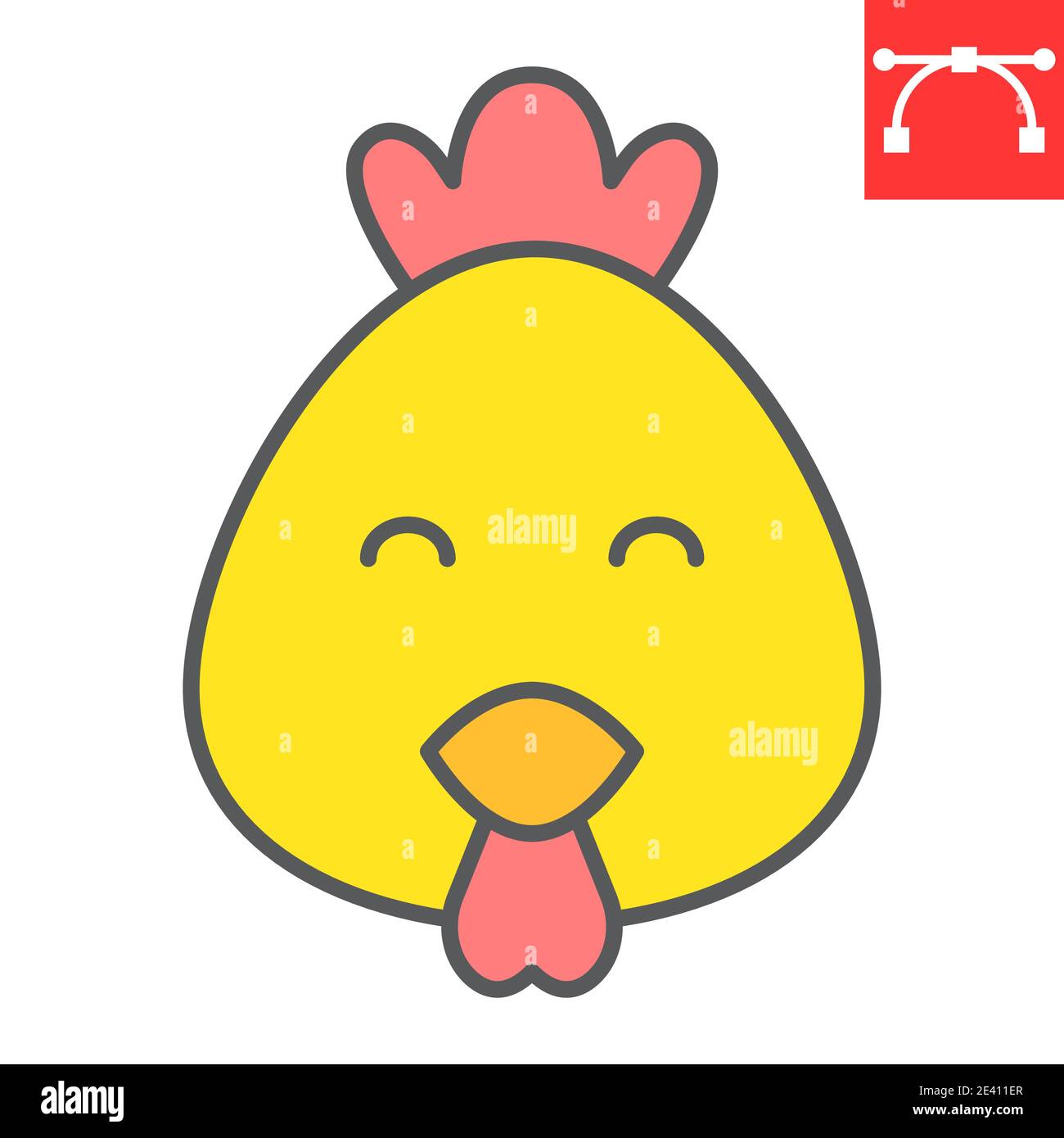 Lindo pollo color lãnea icono av y gallina icono de vector de pollito grãficos vectorial editable trazo relleno contorno signo eps imagen vector de stock