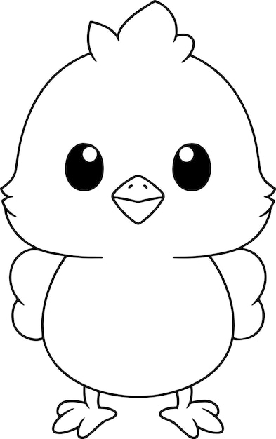 Premium vector chicken vector illustration black and white outline chicken coloring book or page for children