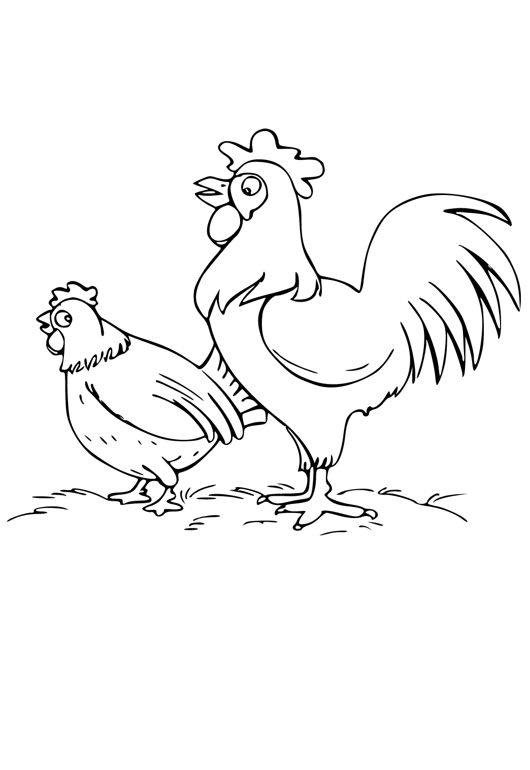 Dibujo e imagen pollo par para colorear y imprimir gratis para adultos y niãos