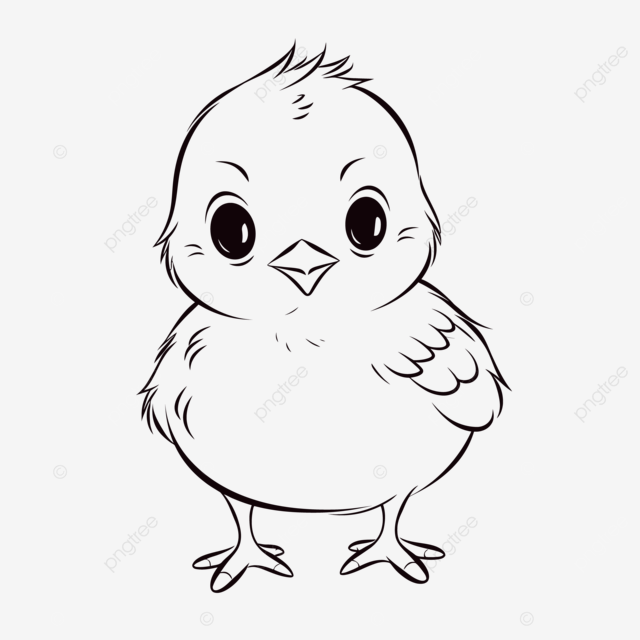 Dibujo de lindo pollito para colorear pãginas quema boceto vector png dibujos dibujo de ala dibujo de anillo dibujo de pollito png y vector para dcargar gratis