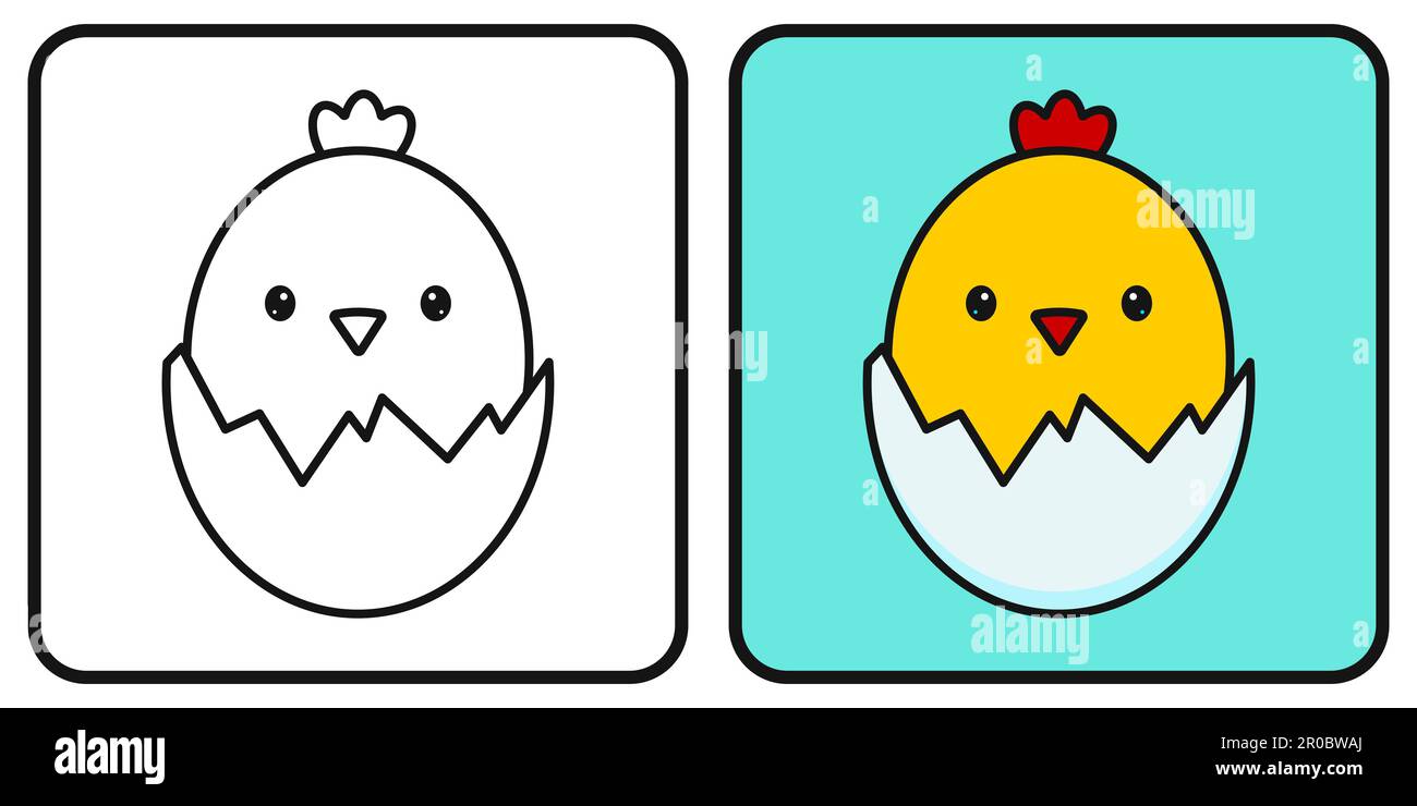 Chick drawing cut out stock images pictures