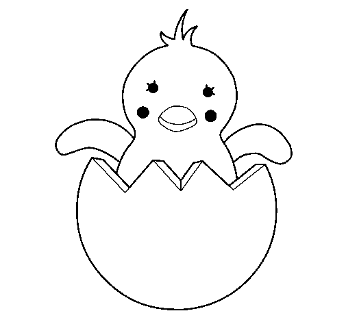Dibujo de pollito pintado por pollo en el dãa