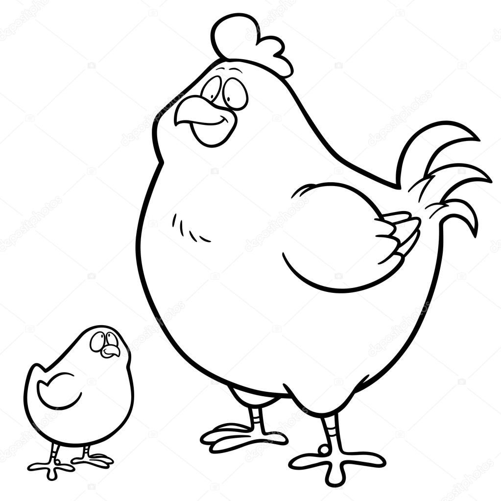 Hen and chick stock vector by sararoom