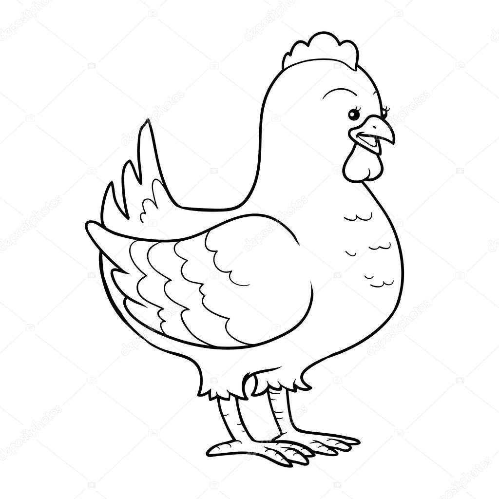 Coloring book chicken stock vector by ksenyasavva
