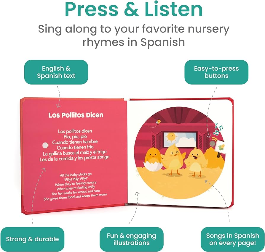 Binibi spanish musical book for babies toddlers