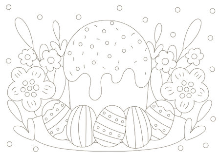 Easter coloring page stock illustrations cliparts and royalty free easter coloring page vectors