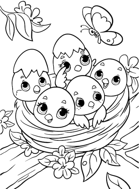 Page easter coloring book vectors illustrations for free download