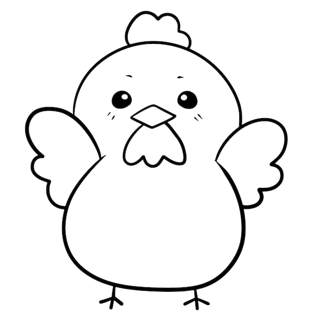 Premium vector chicken animal zodiac cartoon doodle kawaii anime coloring page cute illustration clipart character