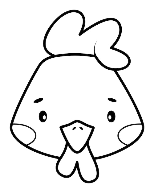 Premium vector coloring book or page for kids rooster black and white outline illustration