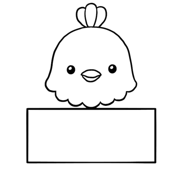 Premium vector chicken cartoon animal cute kawaii doodle coloring page drawing