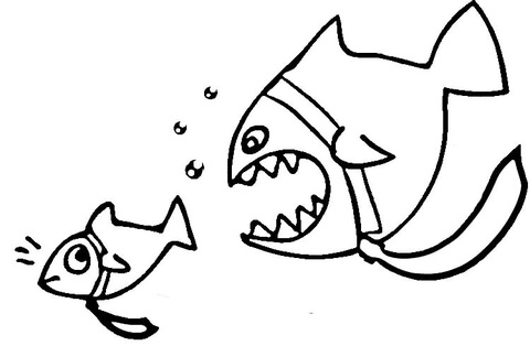 Dangerous piranha coloring page free printable coloring pages