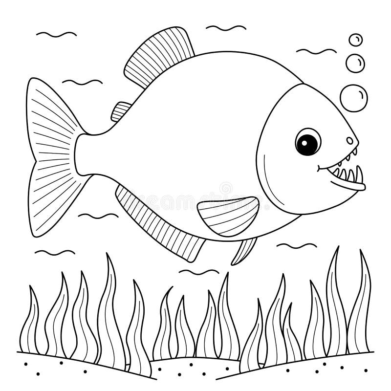 Piranha coloring page stock illustrations â piranha coloring page stock illustrations vectors clipart