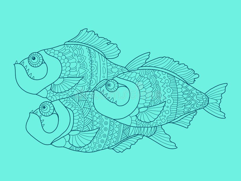Sketch piranha stock illustrations â sketch piranha stock illustrations vectors clipart