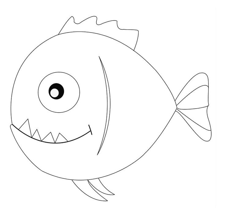 Funny piranha coloring page