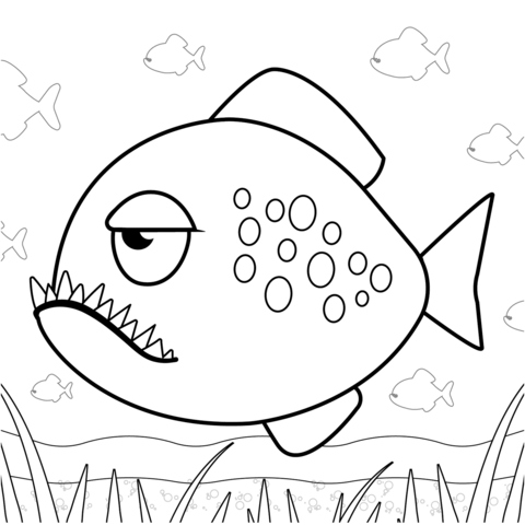 Piranha coloring page free printable coloring pages